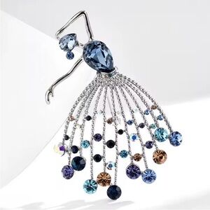 Ethereal Crystal Cascade Dancer Brooch